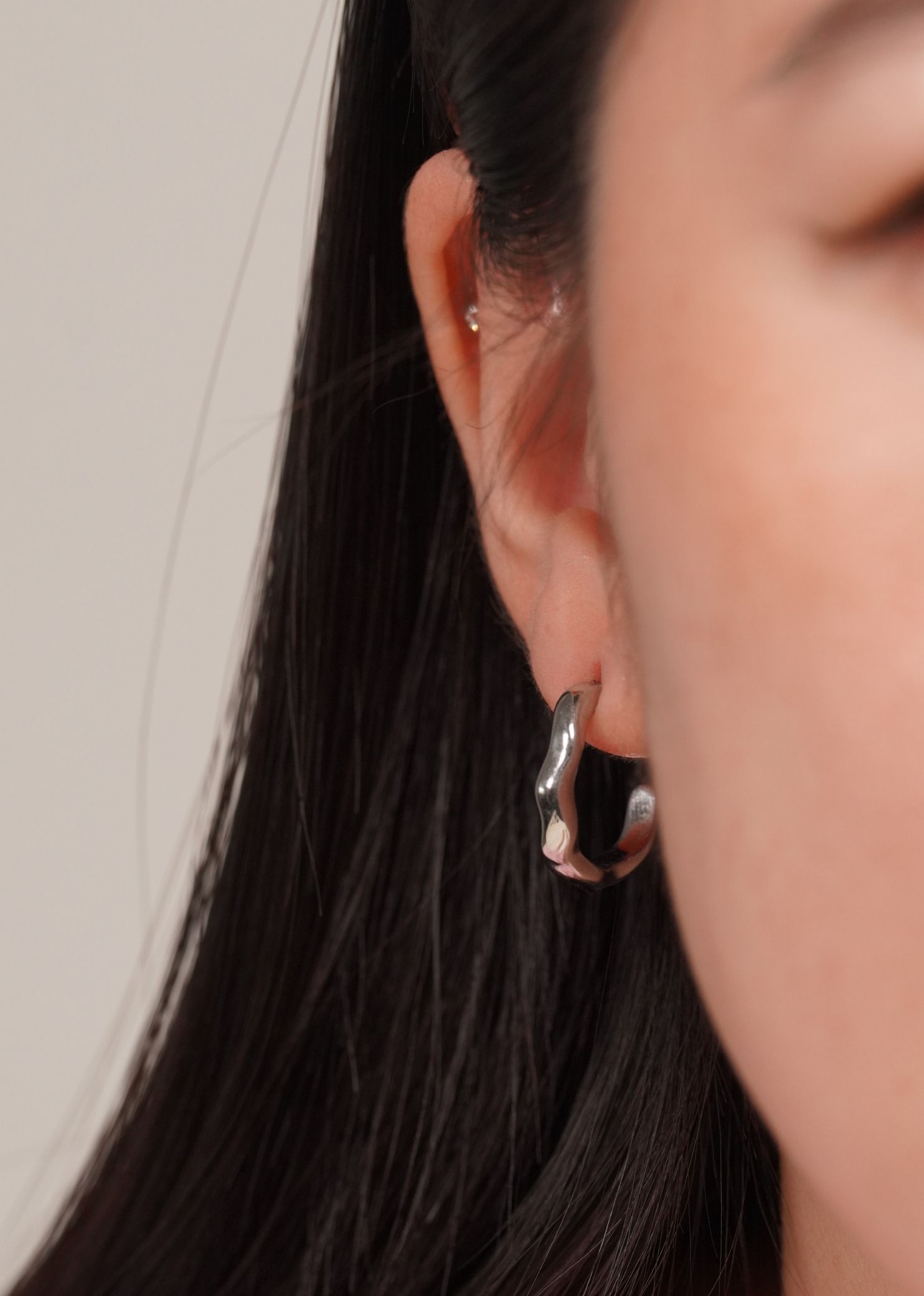 Aurora Irregular Silver Earrings