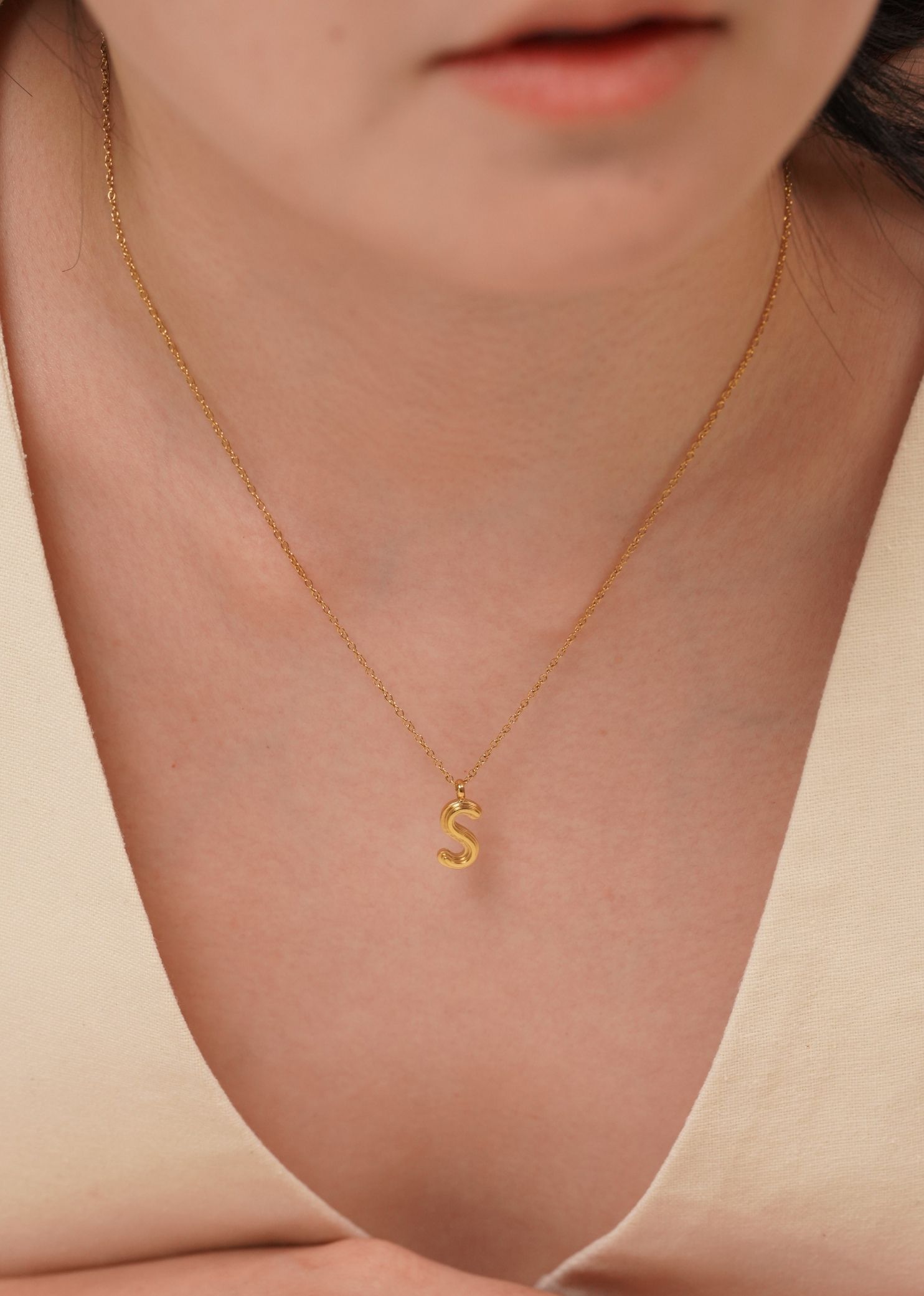 Alphabet Gold Chain Pendant Necklace