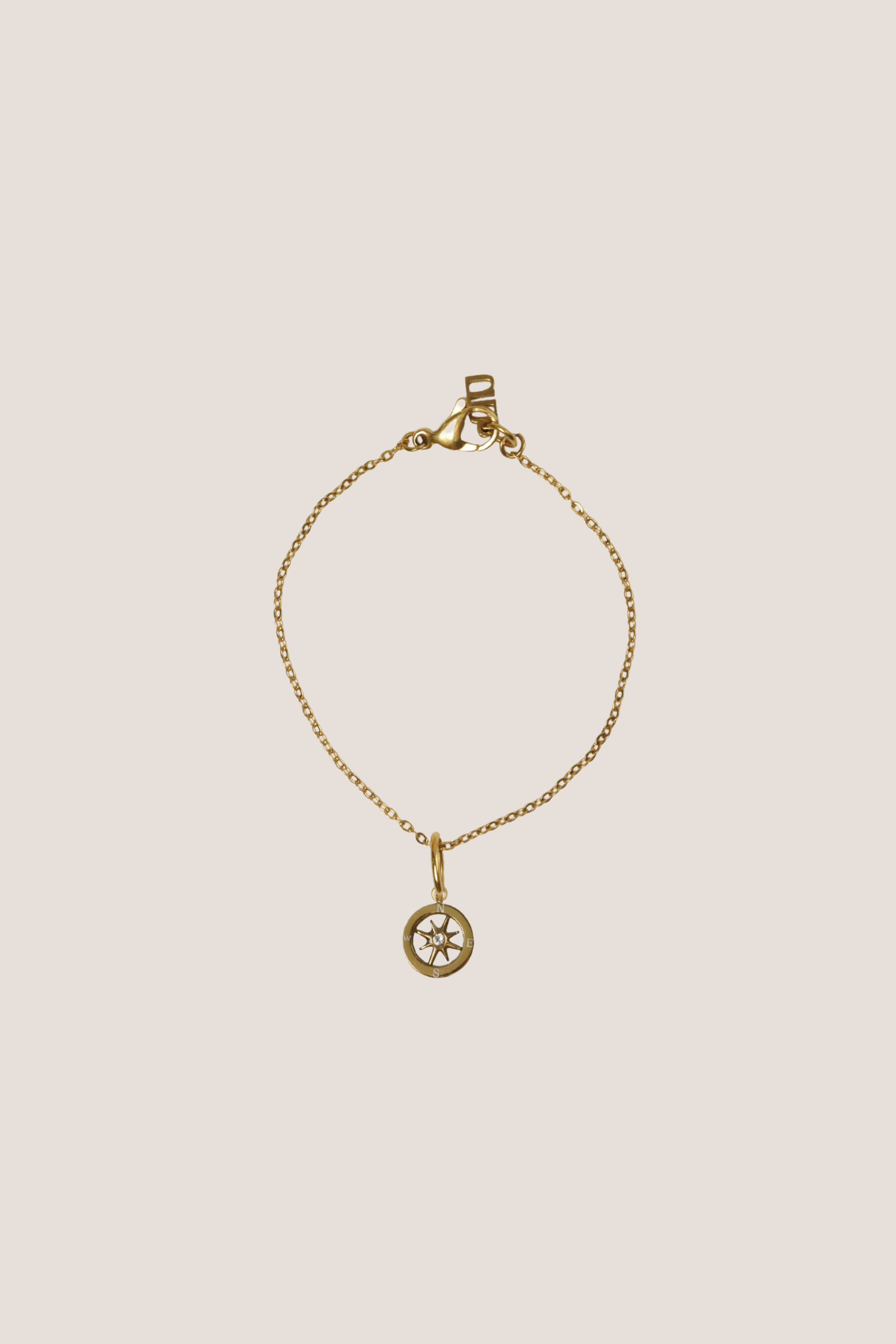 Path Charm with Gold Chain Bracelet