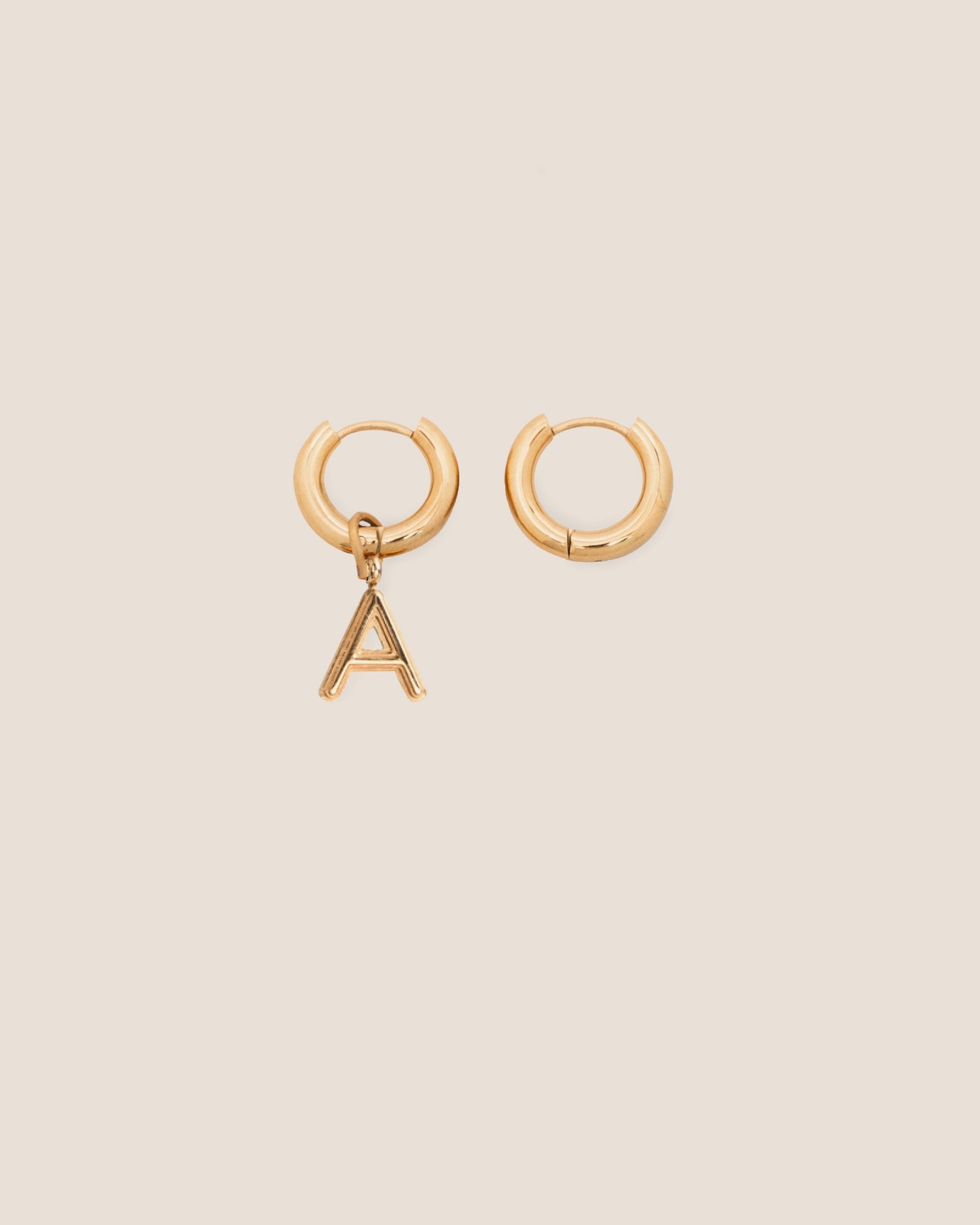 Alphabet Mini Gold Hoop Earrings