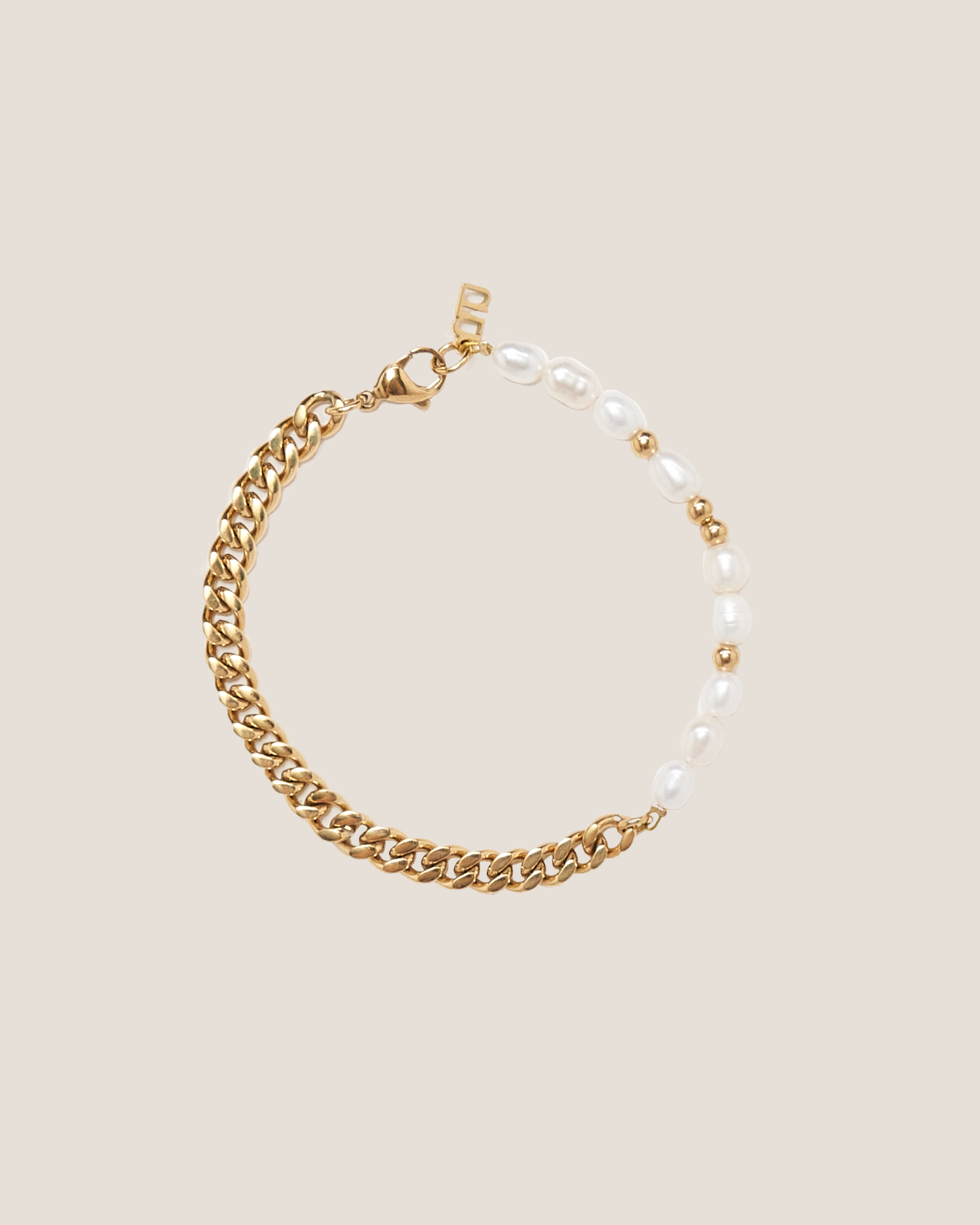 Allure Pearl Chain Gold Bracelet
