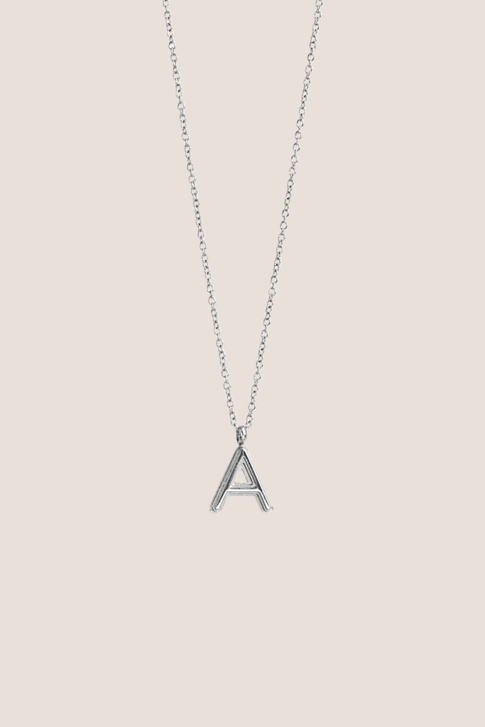 Alphabet Silver Chain Pendant Necklace
