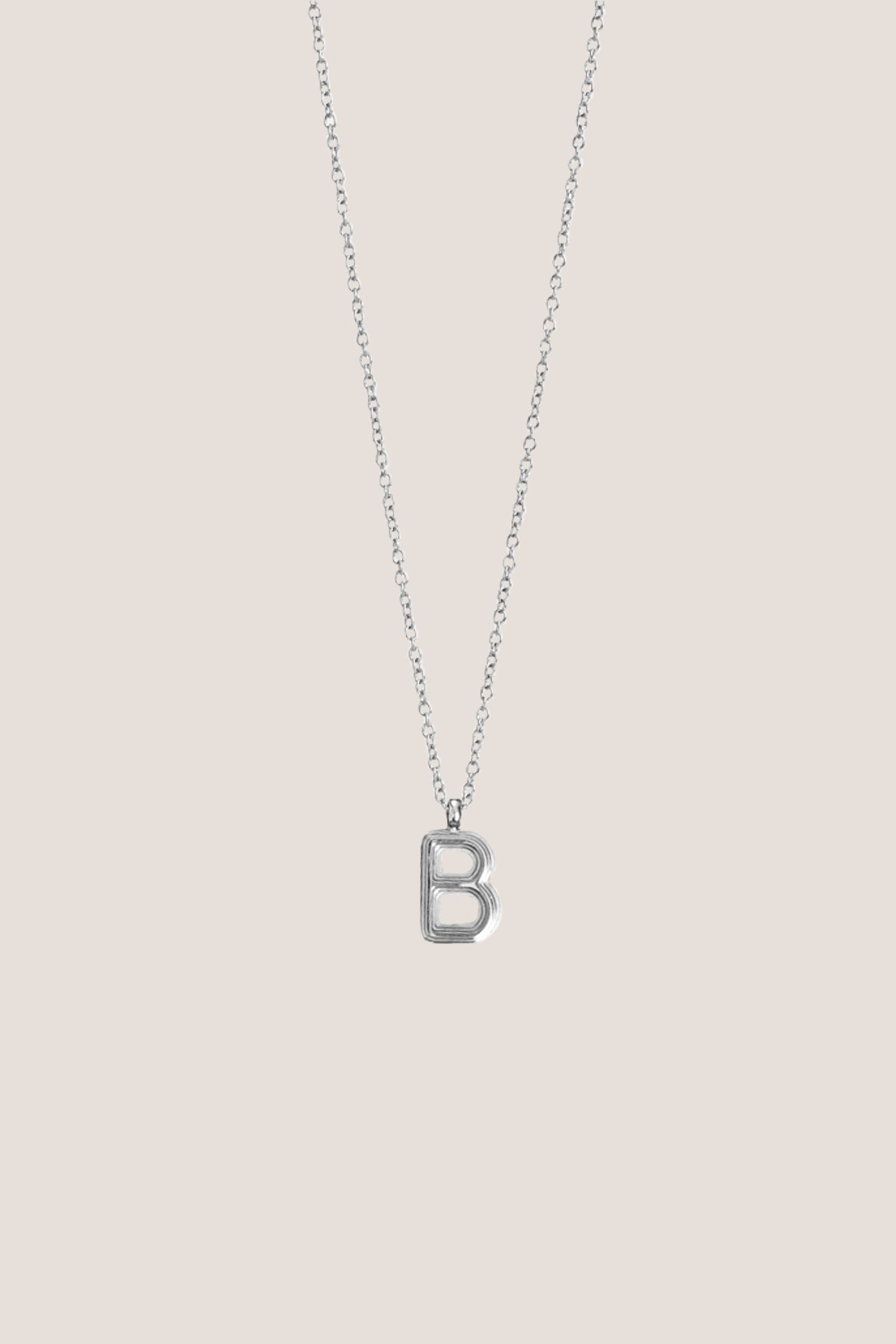 Alphabet Silver Chain Pendant Necklace