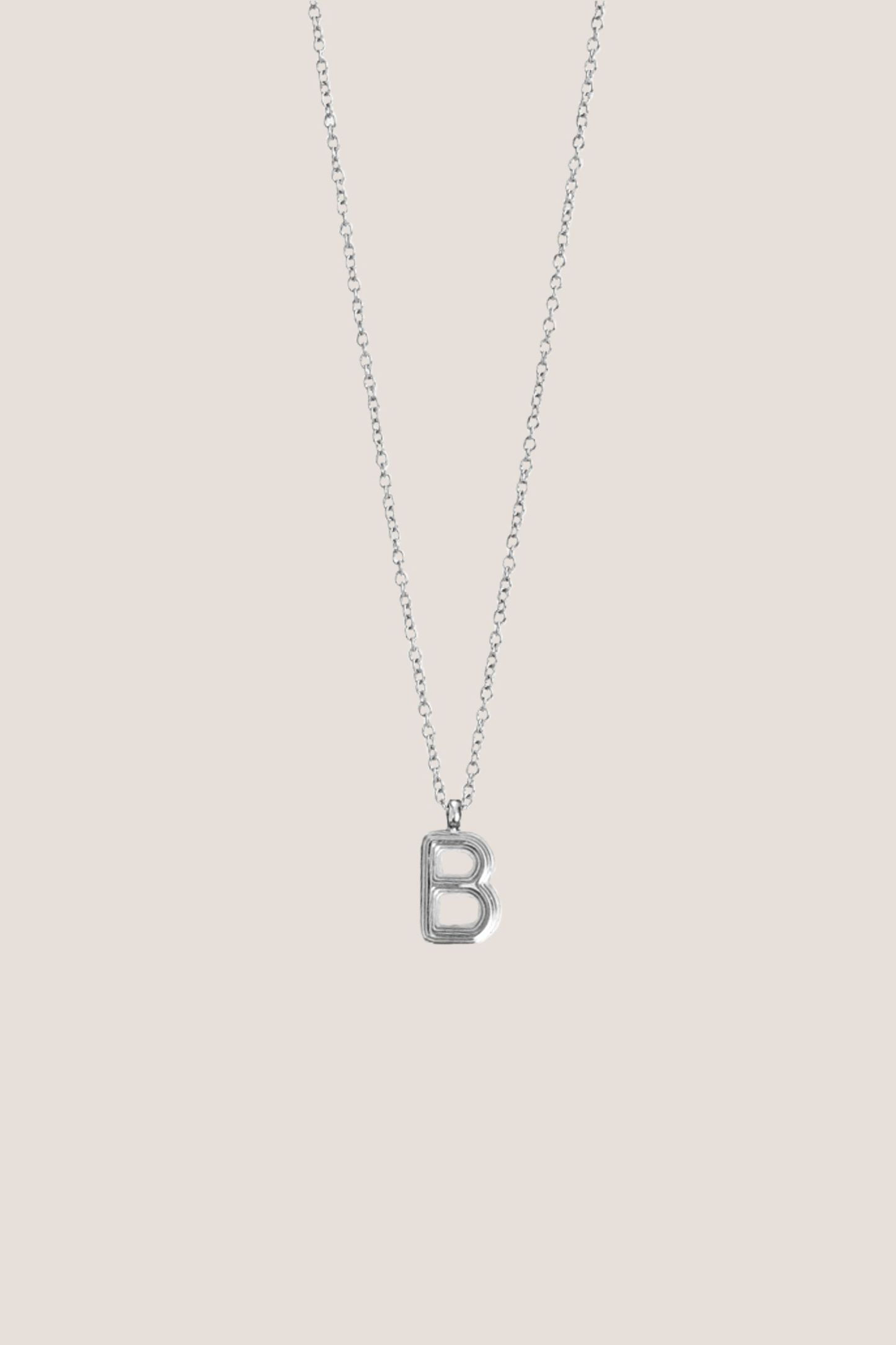 Alphabet Silver Chain Pendant Necklace