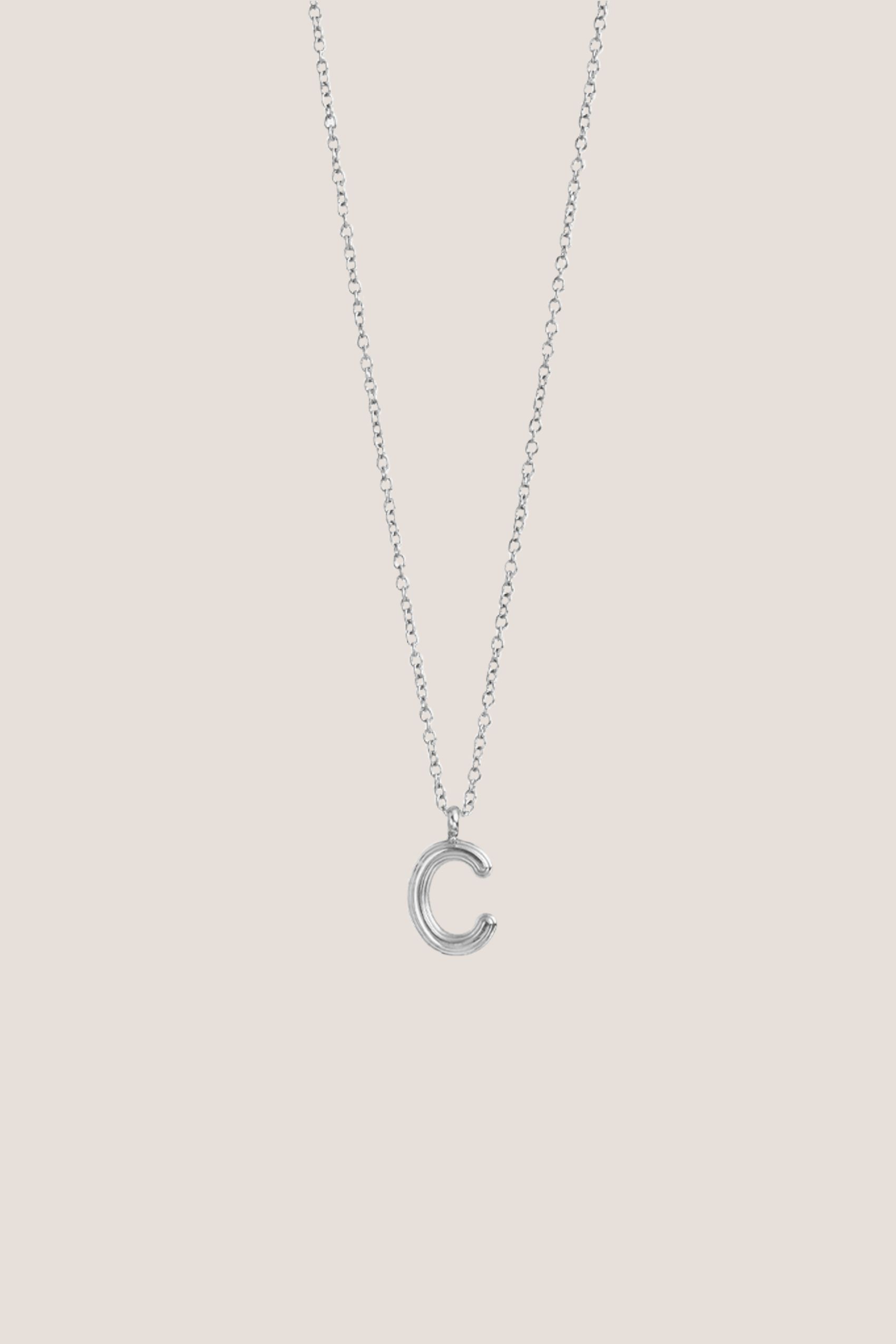 Alphabet Silver Chain Pendant Necklace