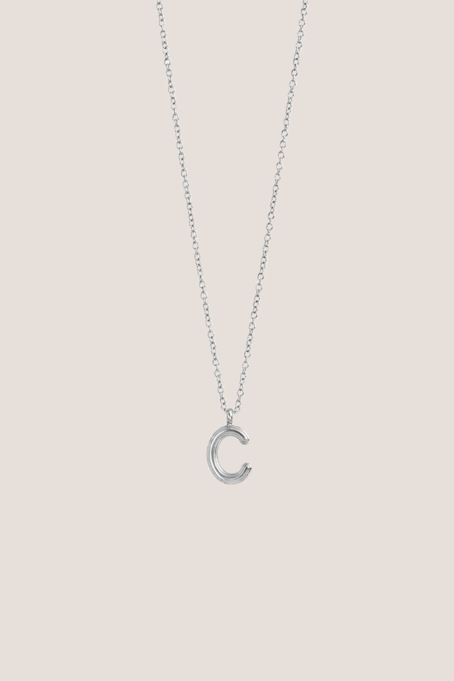 Alphabet Silver Chain Pendant Necklace