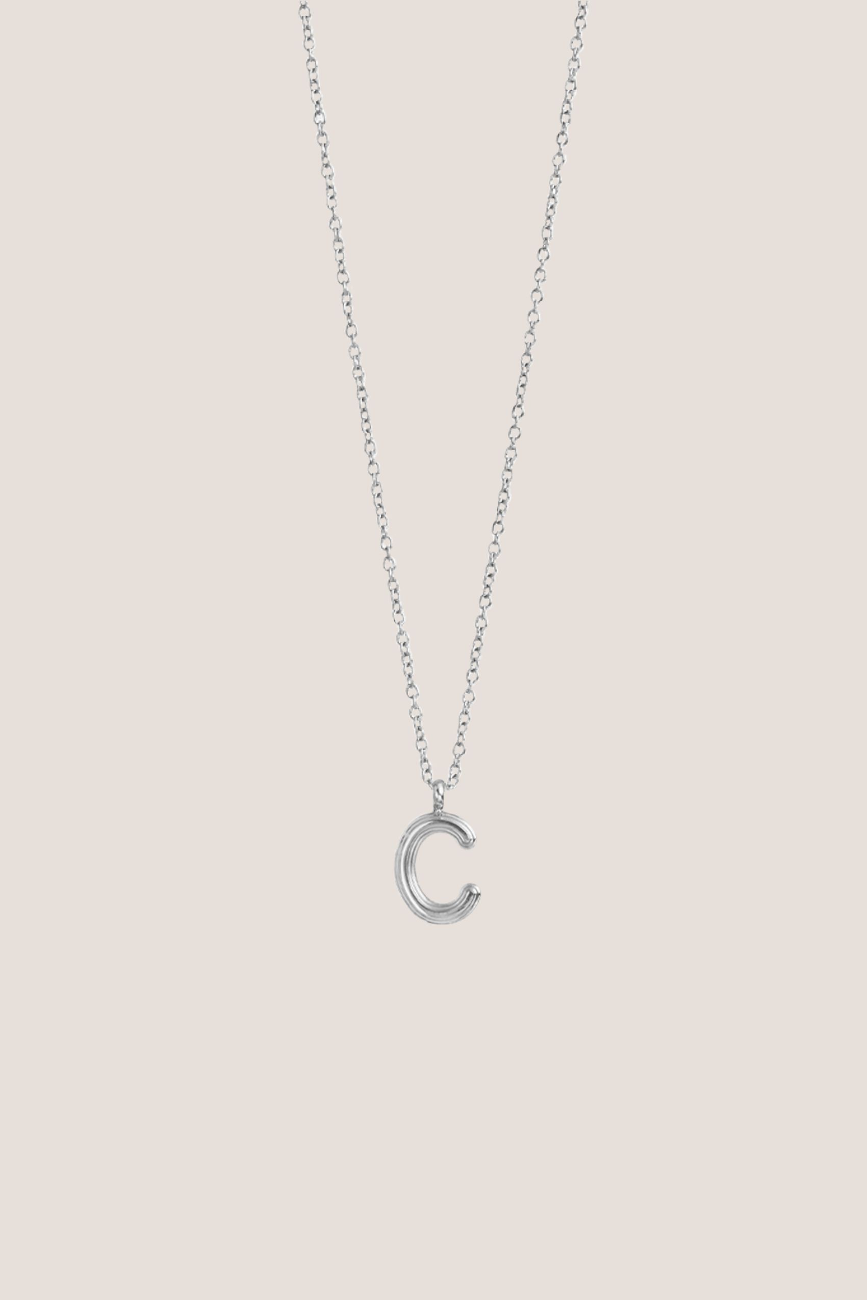 Alphabet Silver Chain Pendant Necklace
