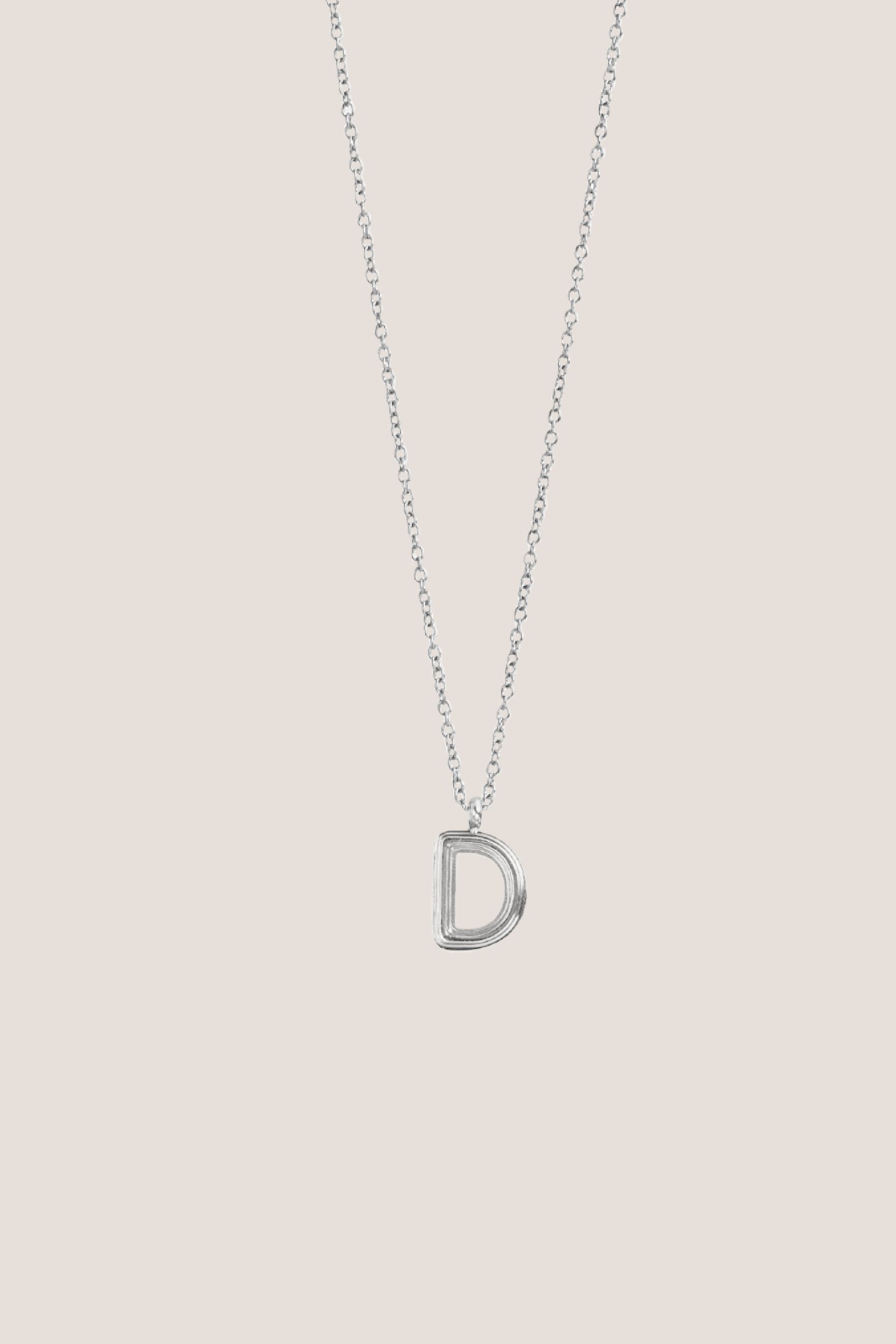 Alphabet Silver Chain Pendant Necklace