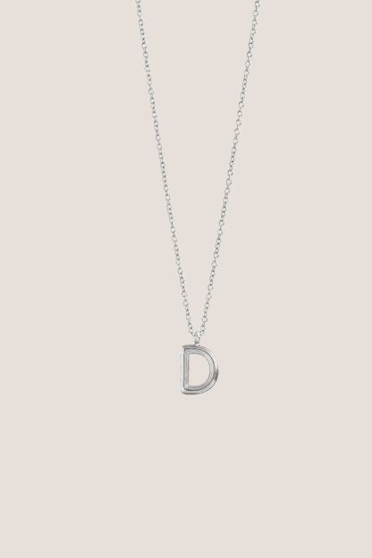 Alphabet Silver Chain Pendant Necklace