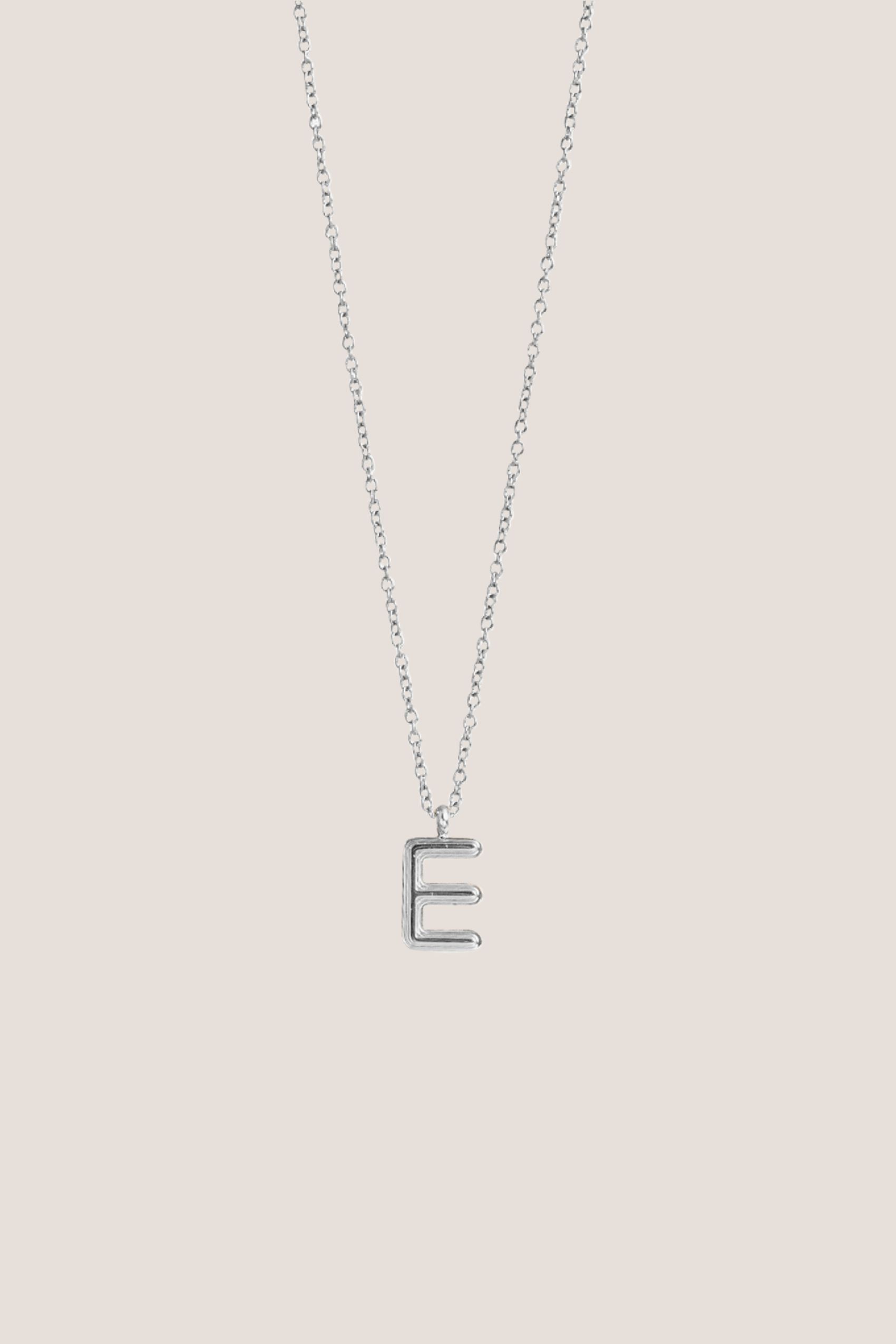 Alphabet Silver Chain Pendant Necklace