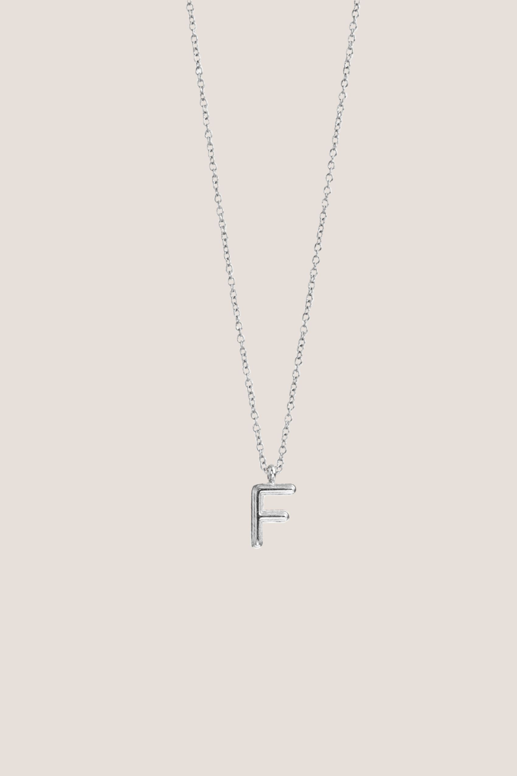 Alphabet Silver Chain Pendant Necklace