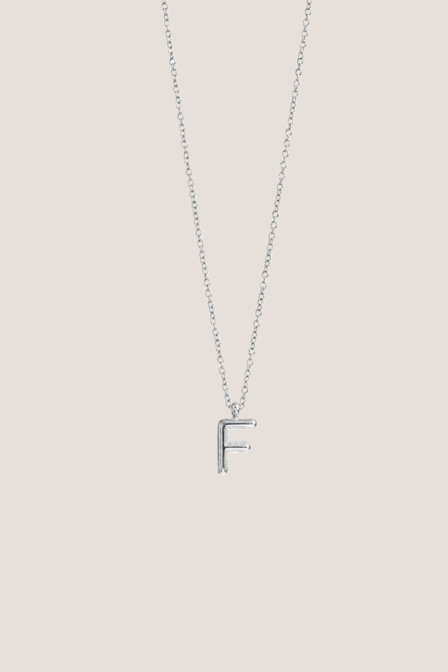 Alphabet Silver Chain Pendant Necklace