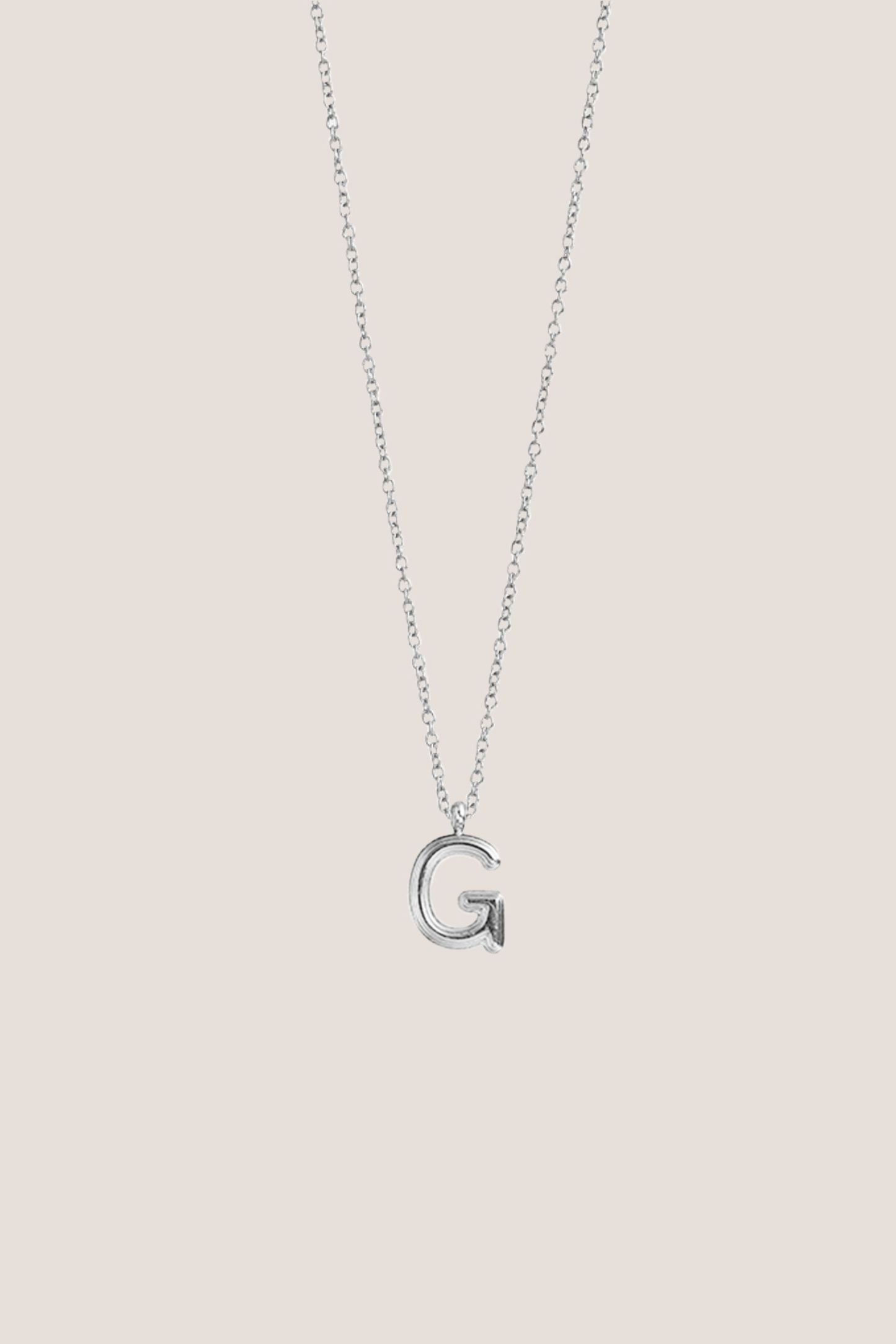 Alphabet Silver Chain Pendant Necklace