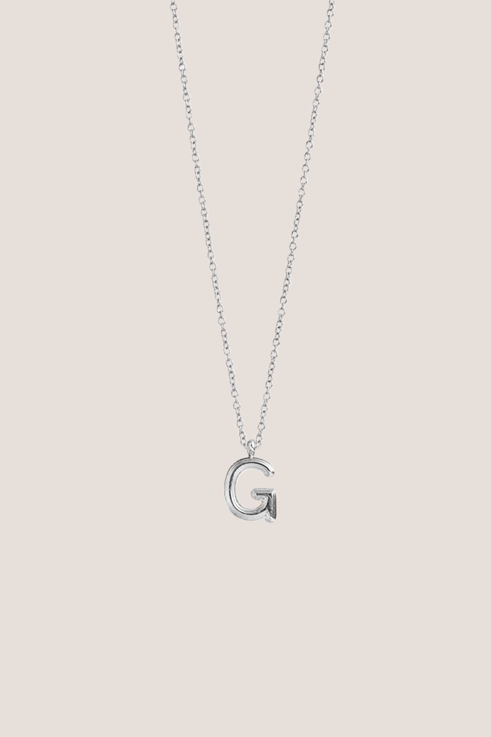 Alphabet Silver Chain Pendant Necklace