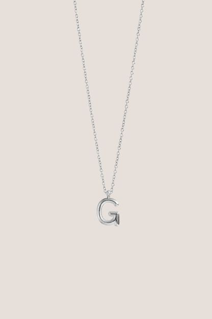 Alphabet Silver Chain Pendant Necklace