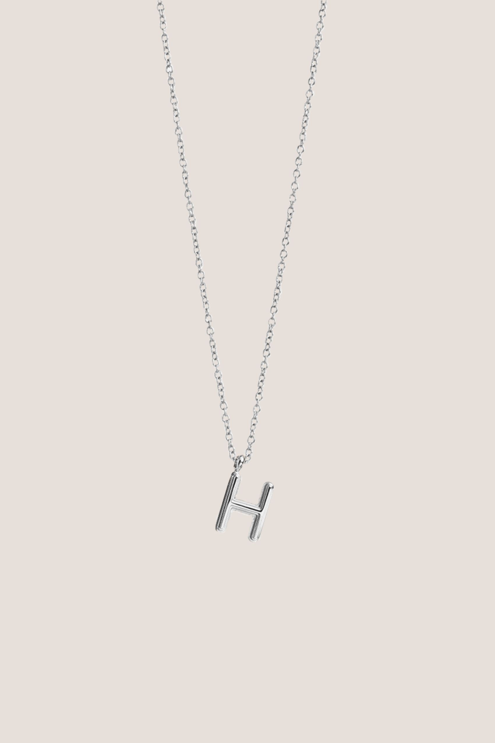 Alphabet Silver Chain Pendant Necklace