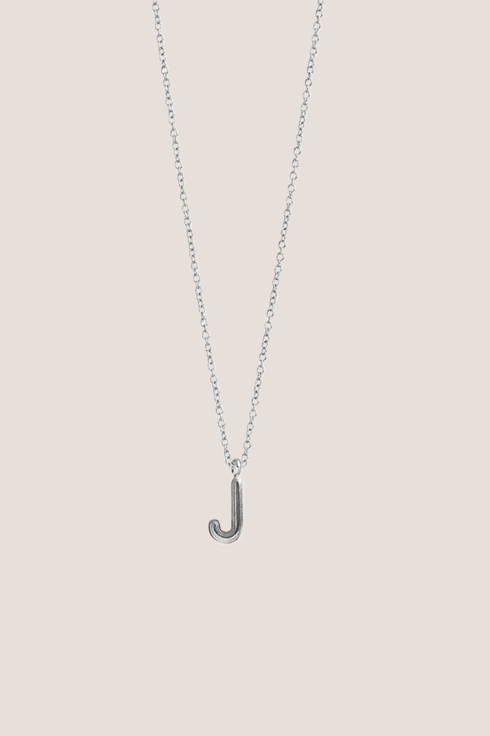 Alphabet Silver Chain Pendant Necklace