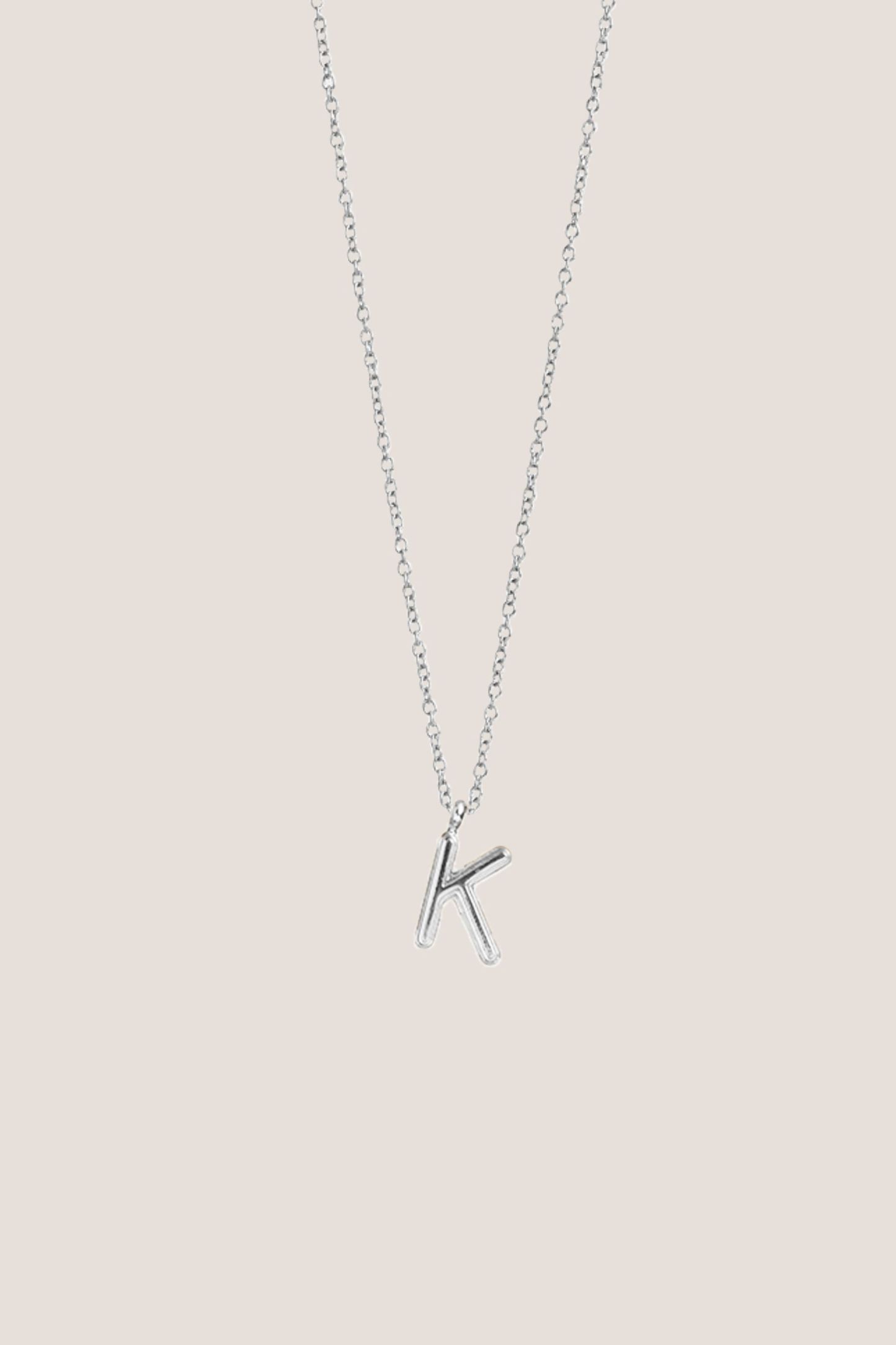 Alphabet Silver Chain Pendant Necklace