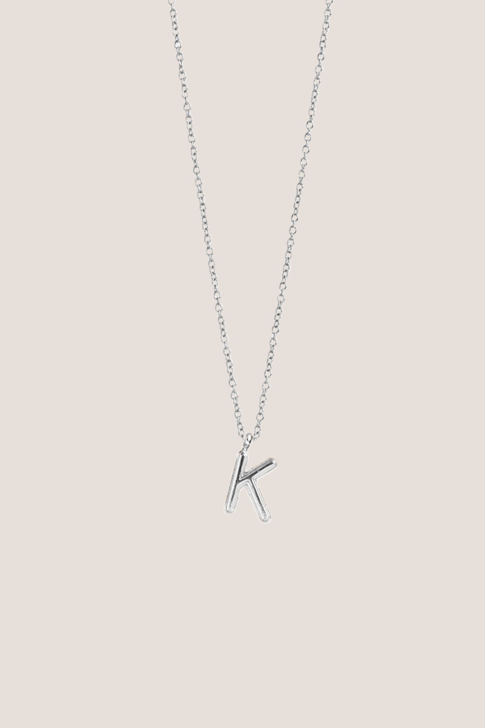 Alphabet Silver Chain Pendant Necklace