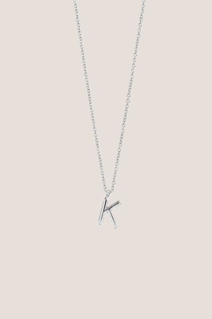 Alphabet Silver Chain Pendant Necklace