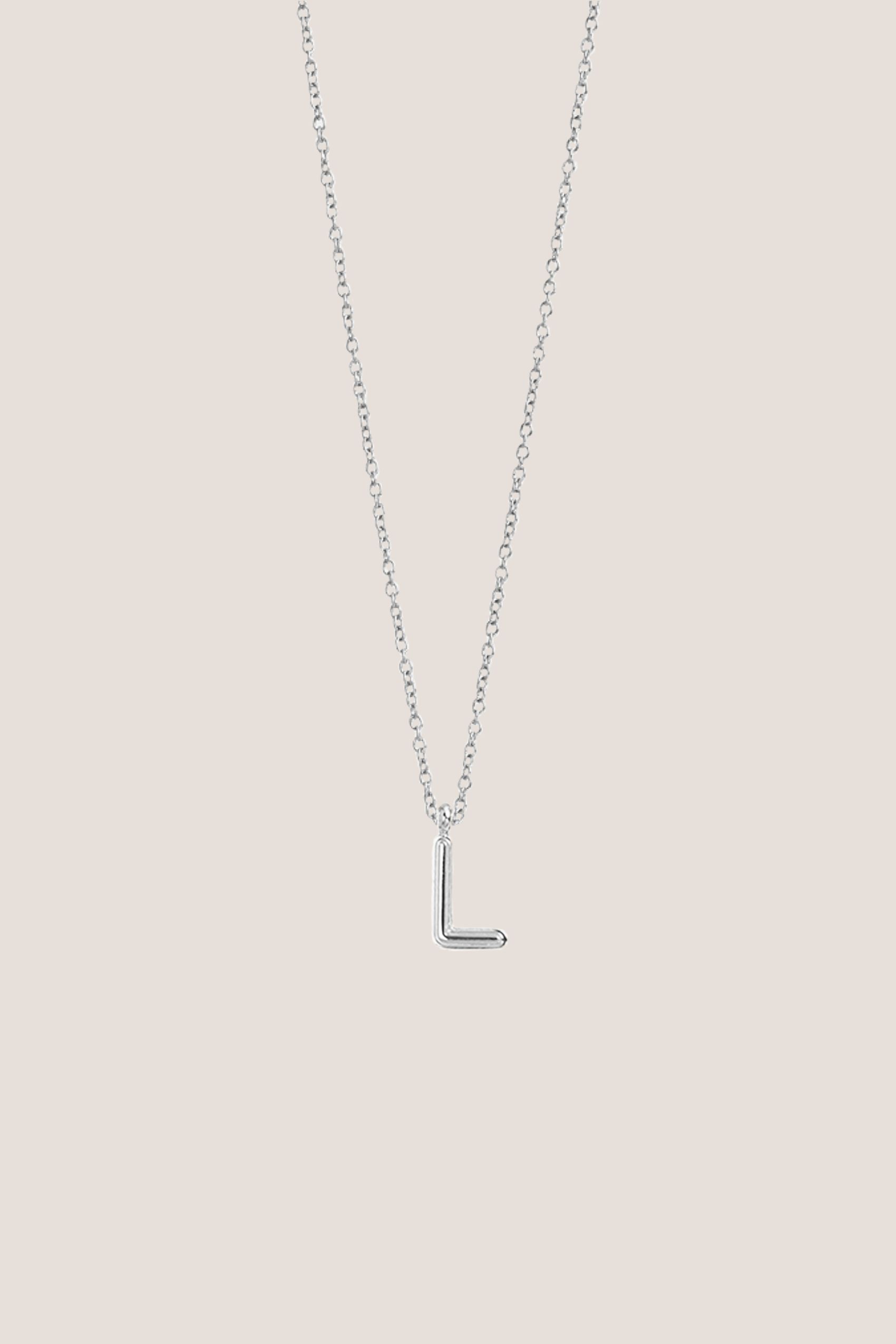 Alphabet Silver Chain Pendant Necklace