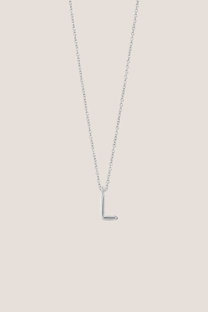 Alphabet Silver Chain Pendant Necklace