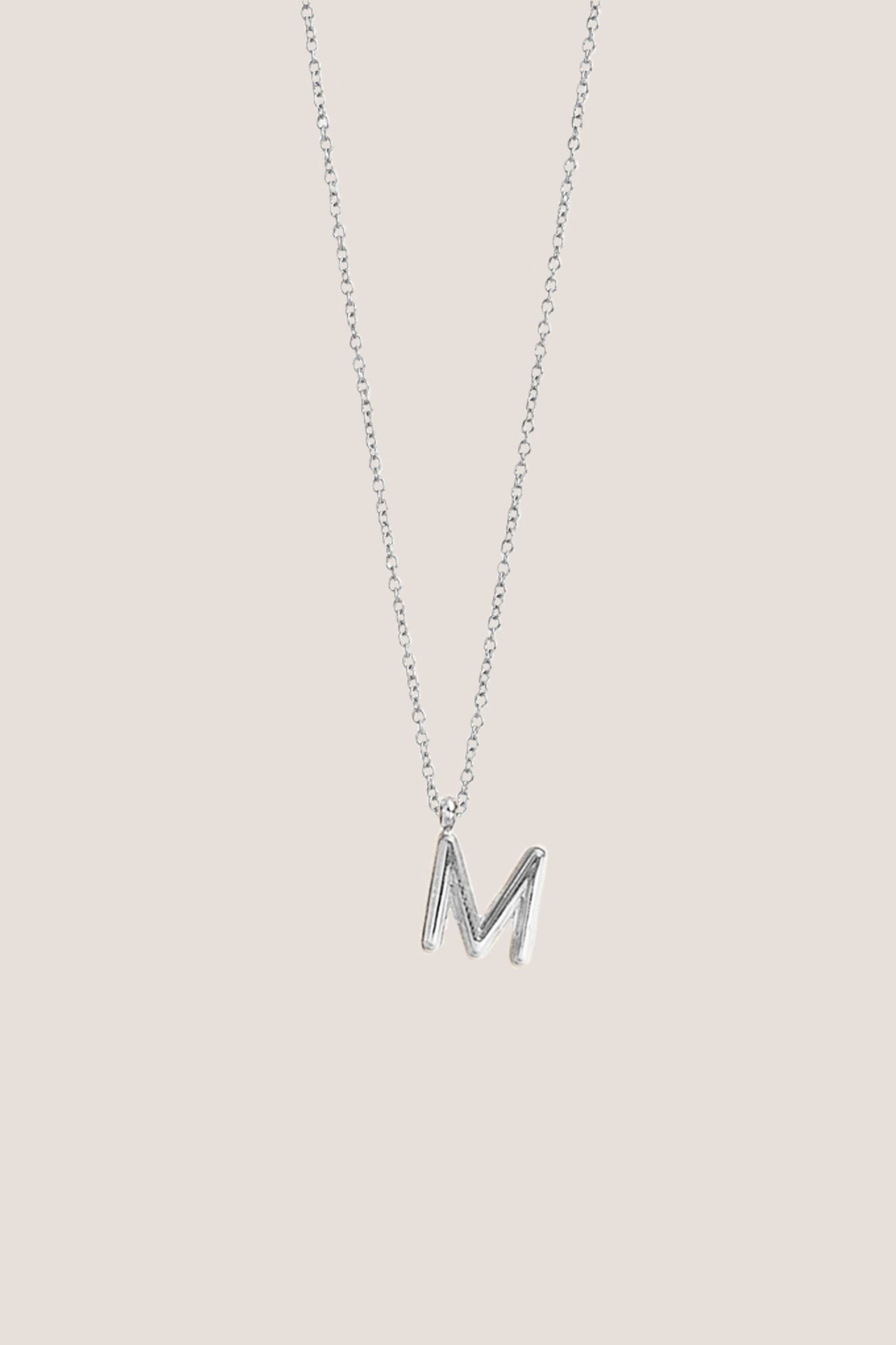 Alphabet Silver Chain Pendant Necklace