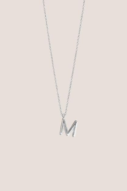 Alphabet Silver Chain Pendant Necklace