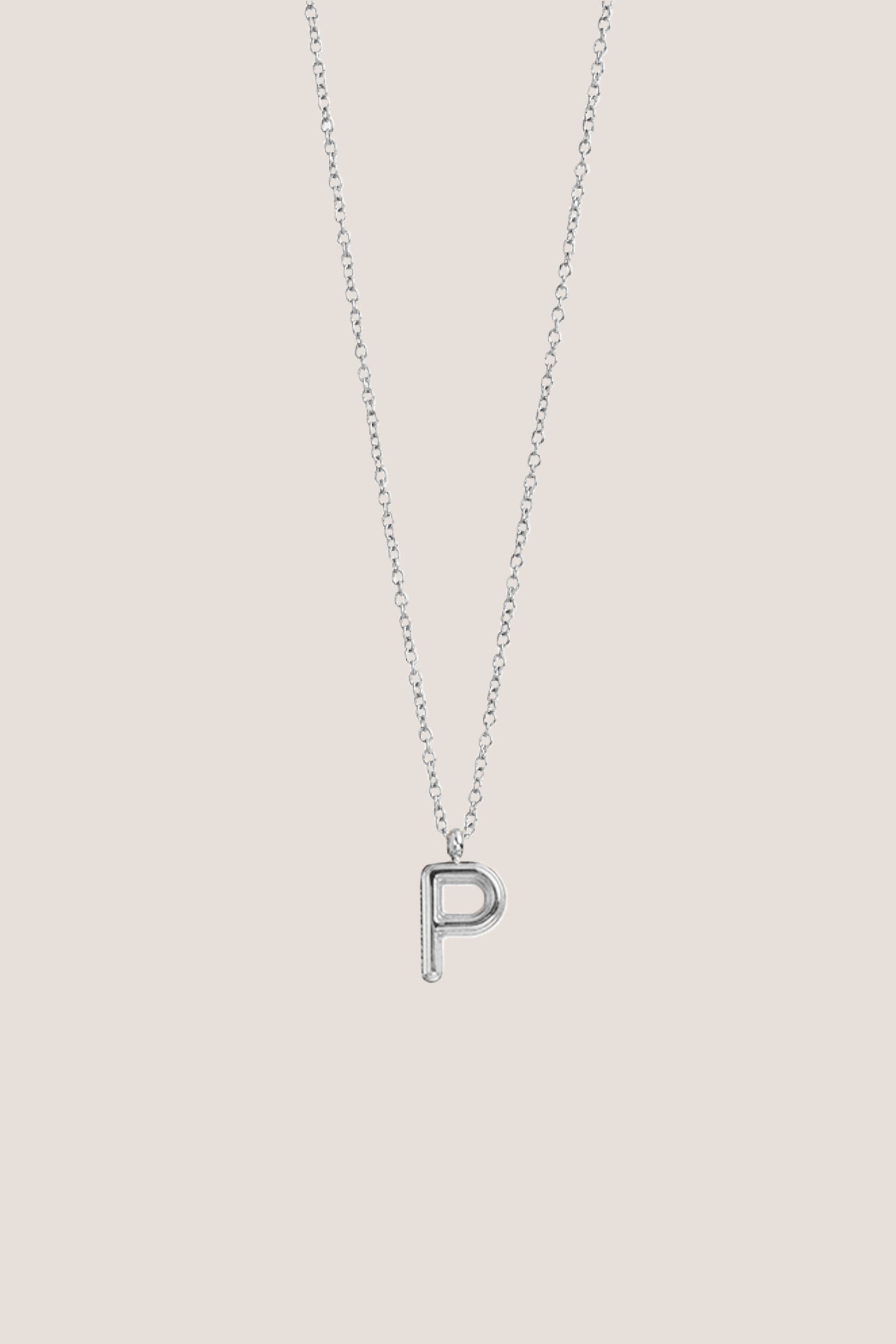 Alphabet Silver Chain Pendant Necklace