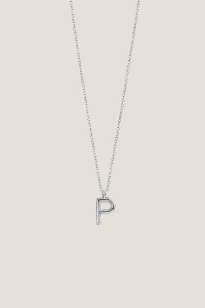 Alphabet Silver Chain Pendant Necklace