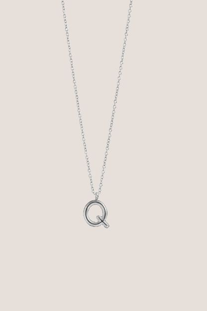 Alphabet Silver Chain Pendant Necklace
