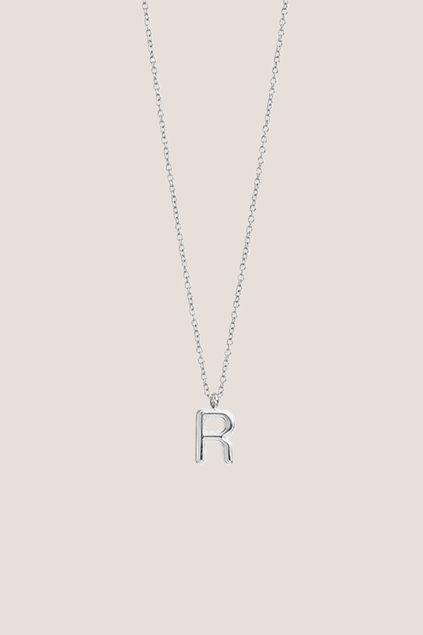Alphabet Silver Chain Pendant Necklace
