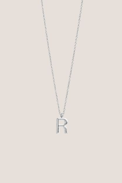 Alphabet Silver Chain Pendant Necklace