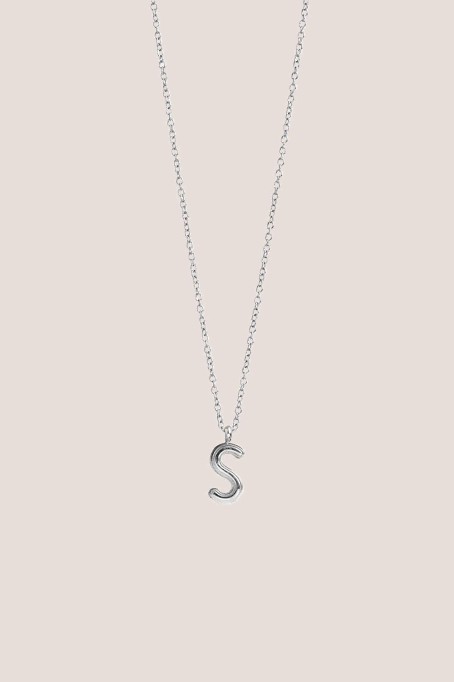 Alphabet Silver Chain Pendant Necklace