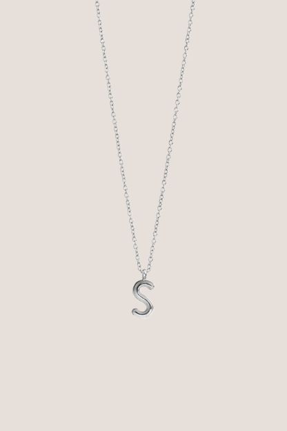 Alphabet Silver Chain Pendant Necklace