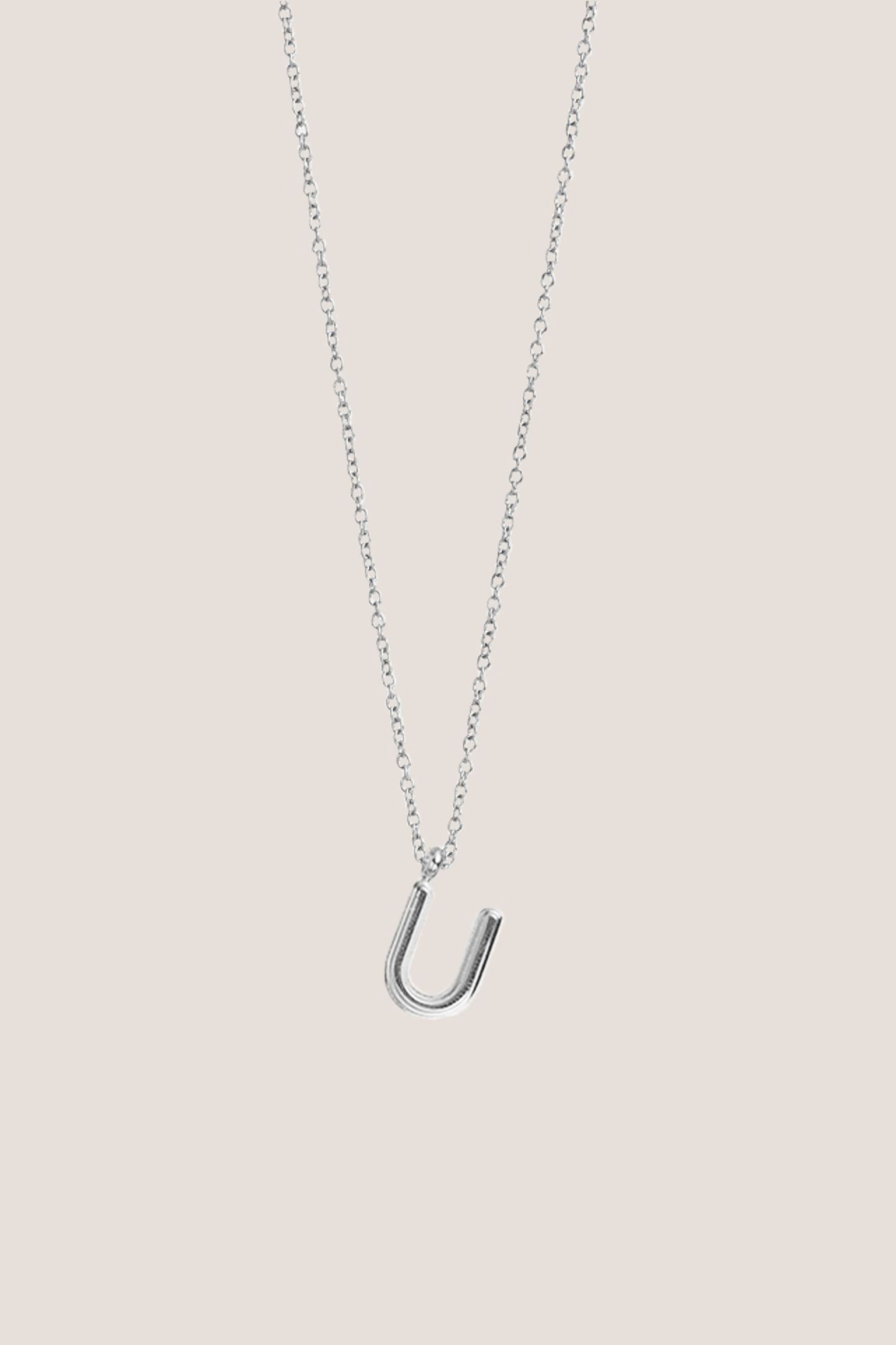 Alphabet Silver Chain Pendant Necklace