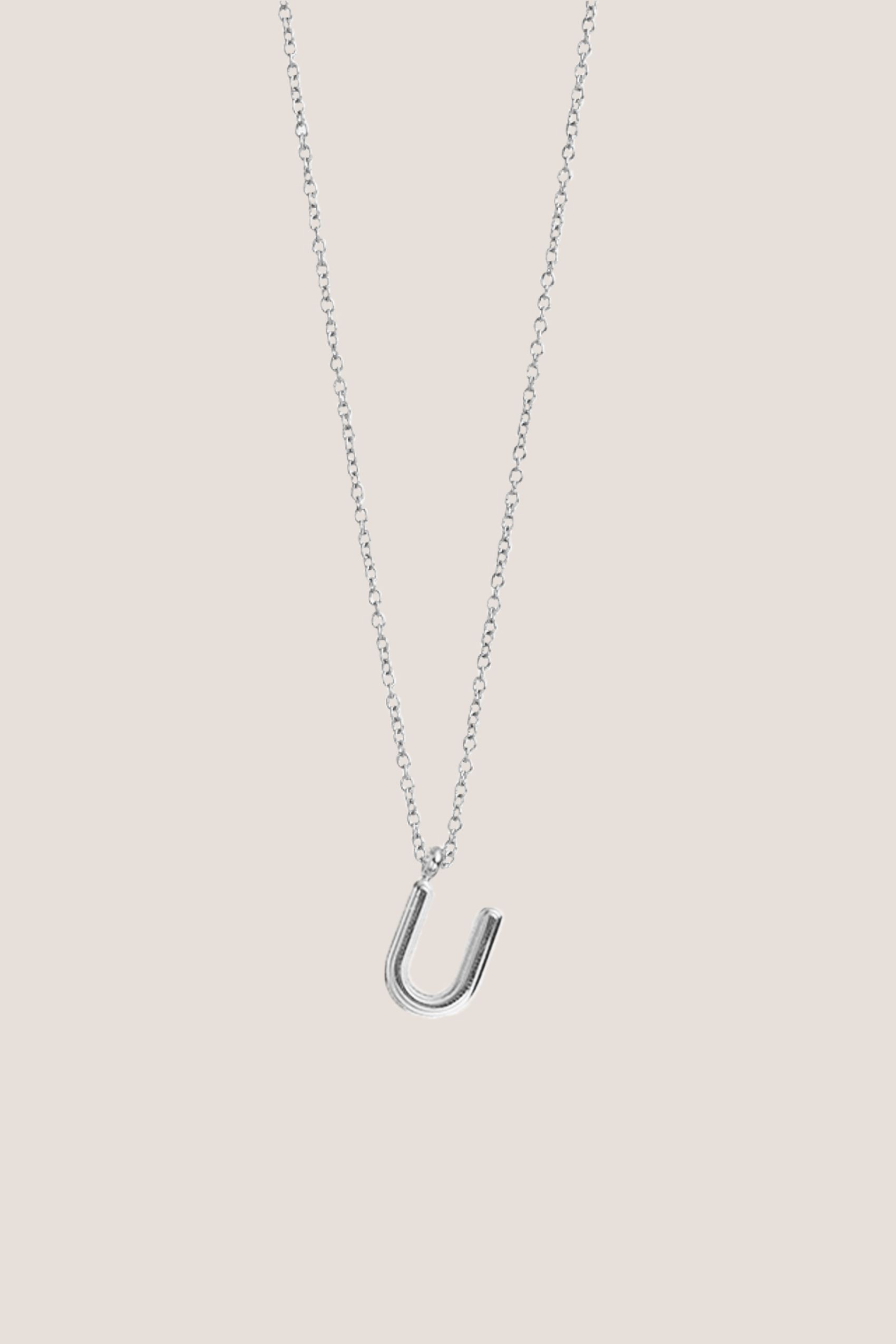 Alphabet Silver Chain Pendant Necklace