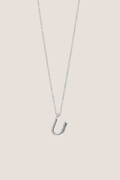 Alphabet Silver Chain Pendant Necklace