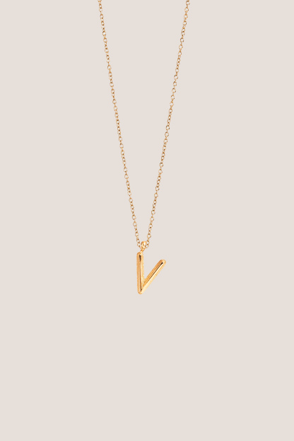 Alphabet Gold Chain Pendant Necklace