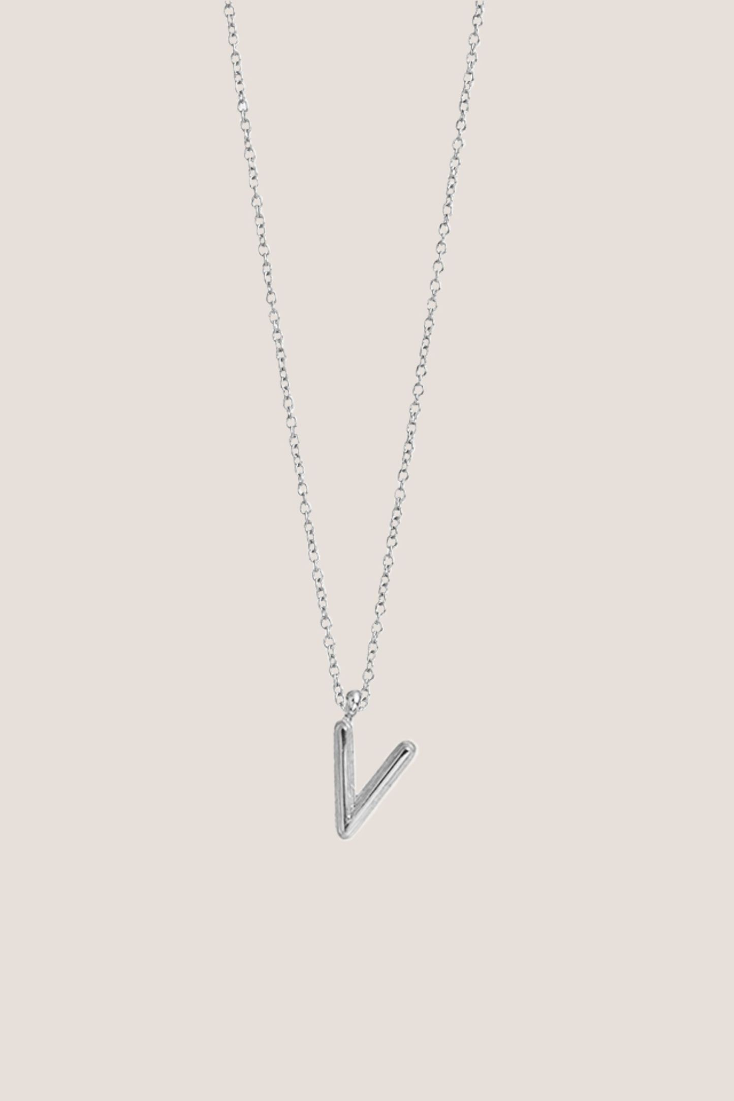 Alphabet Silver Chain Pendant Necklace