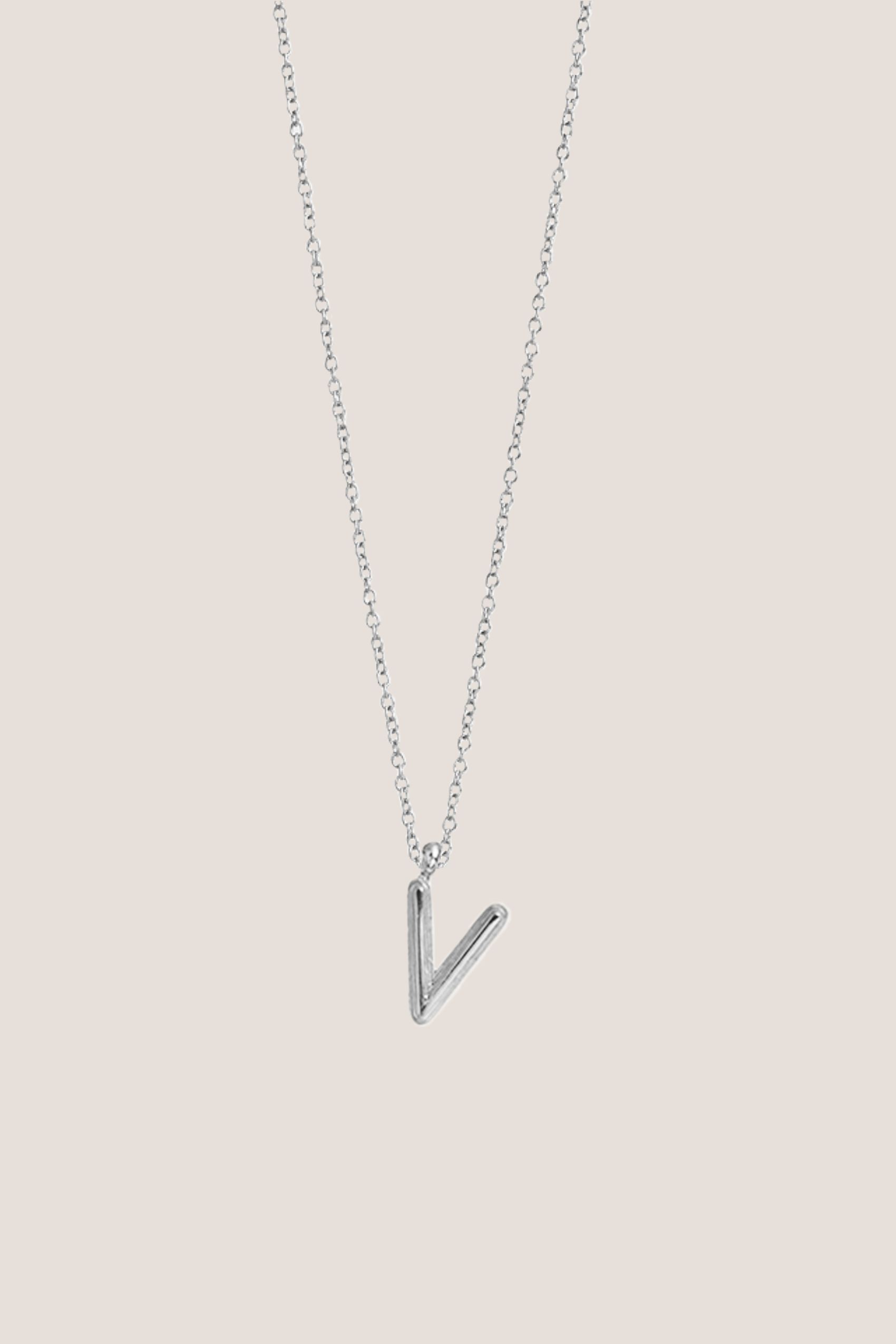 Alphabet Silver Chain Pendant Necklace