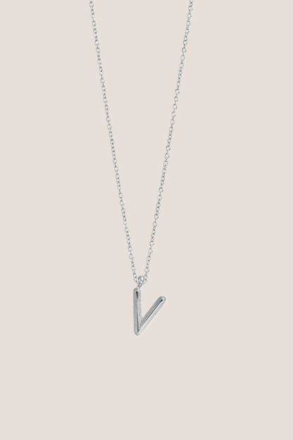 Alphabet Silver Chain Pendant Necklace