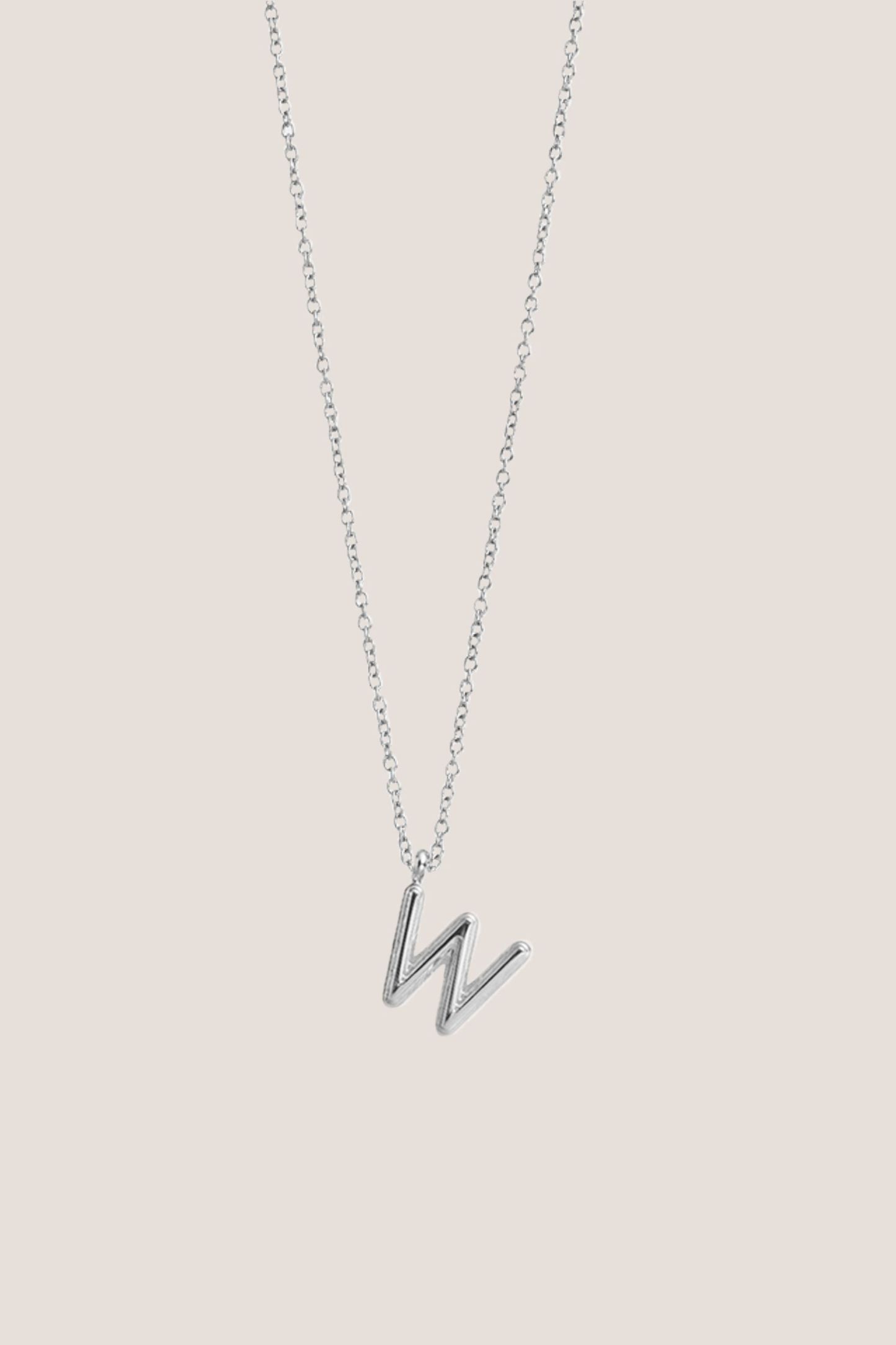 Alphabet Silver Chain Pendant Necklace