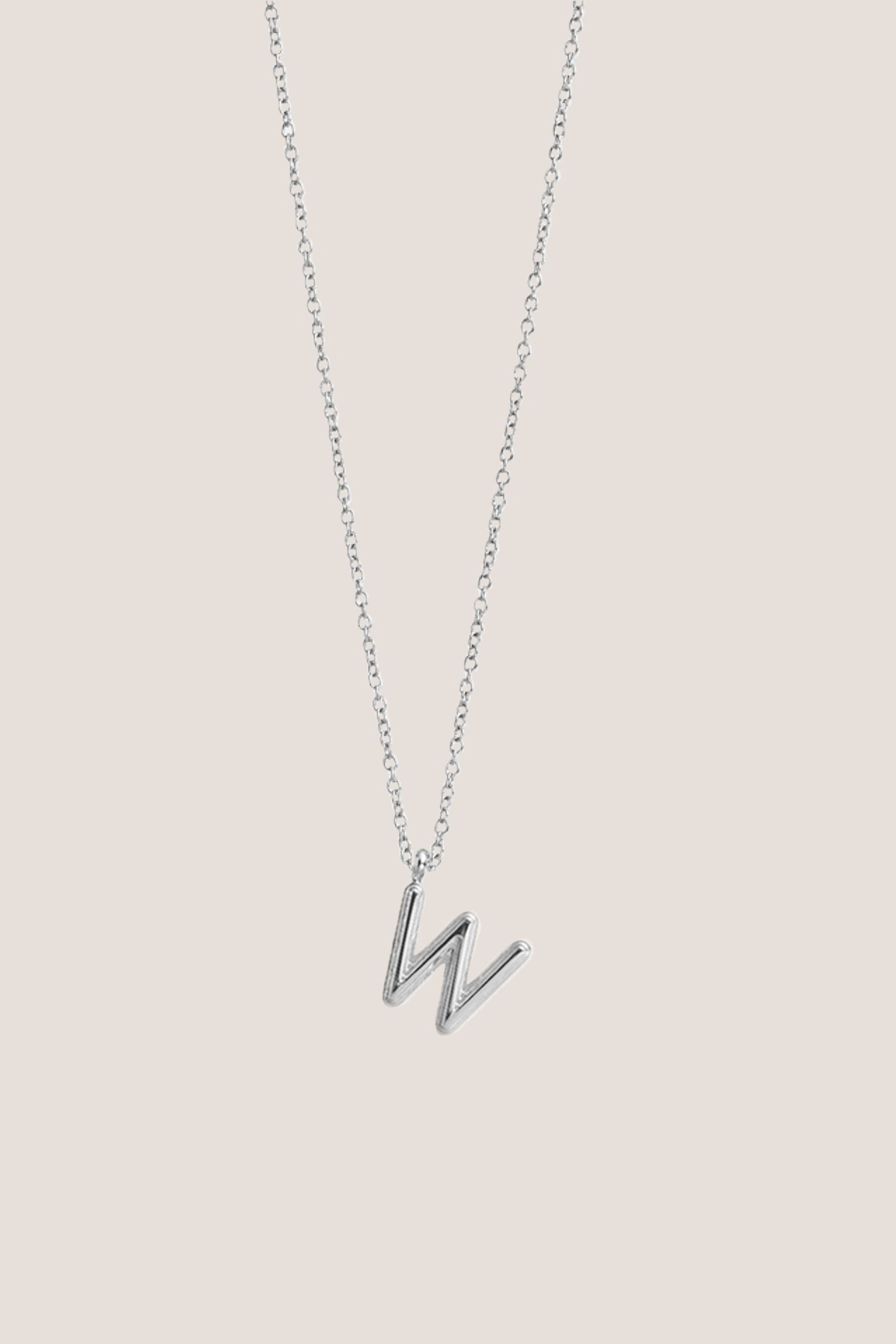 Alphabet Silver Chain Pendant Necklace