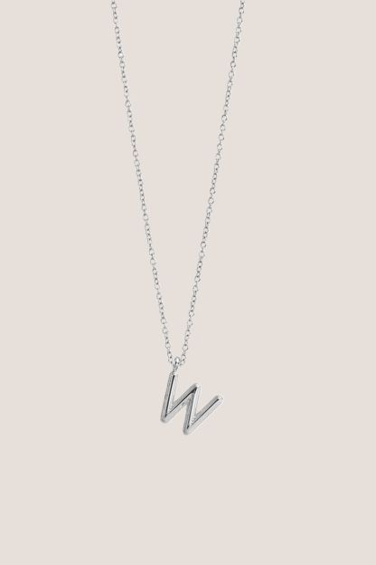 Alphabet Silver Chain Pendant Necklace