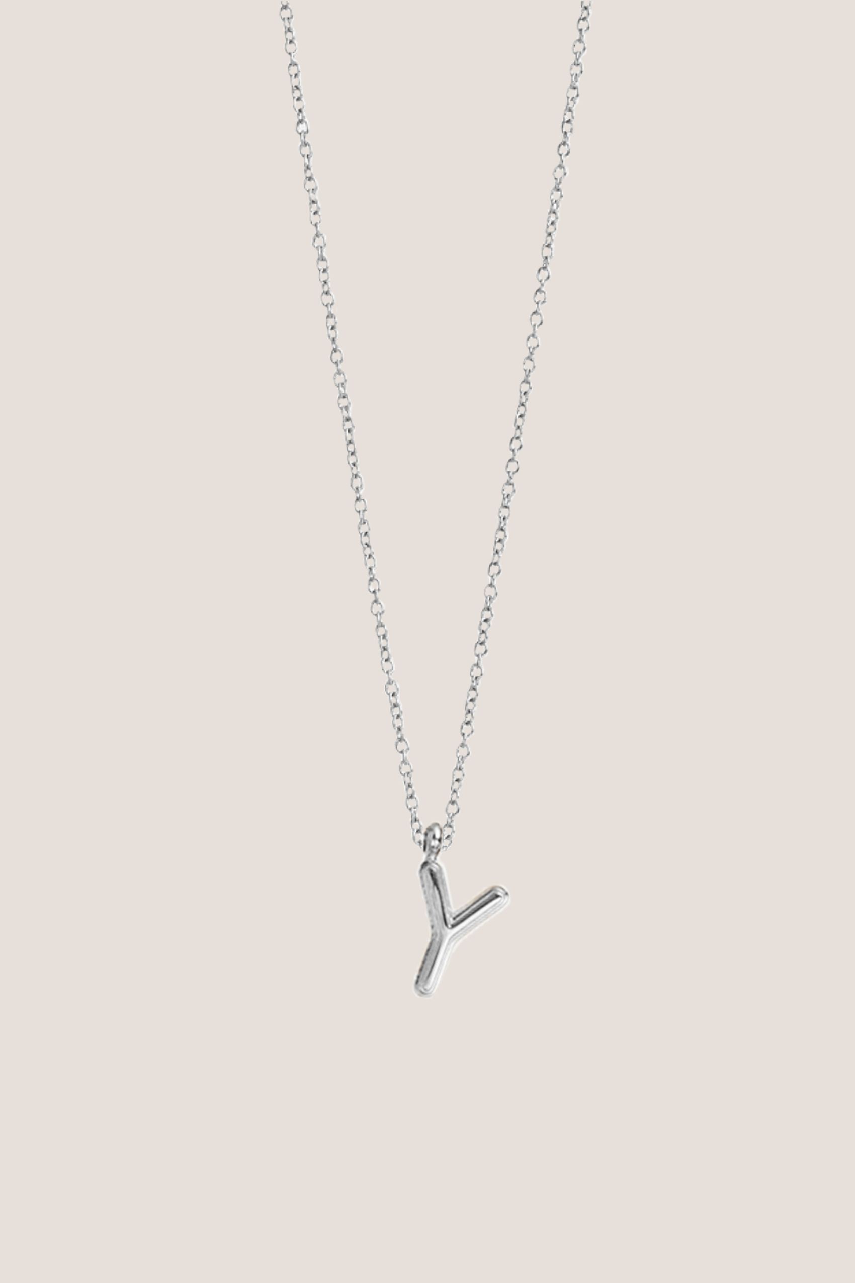 Alphabet Silver Chain Pendant Necklace