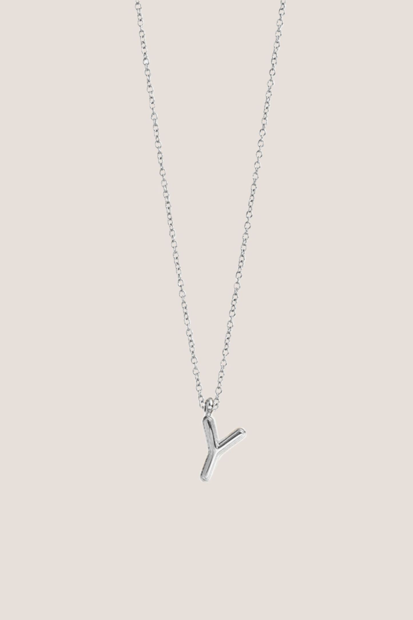 Alphabet Silver Chain Pendant Necklace