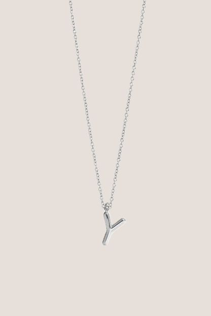 Alphabet Silver Chain Pendant Necklace