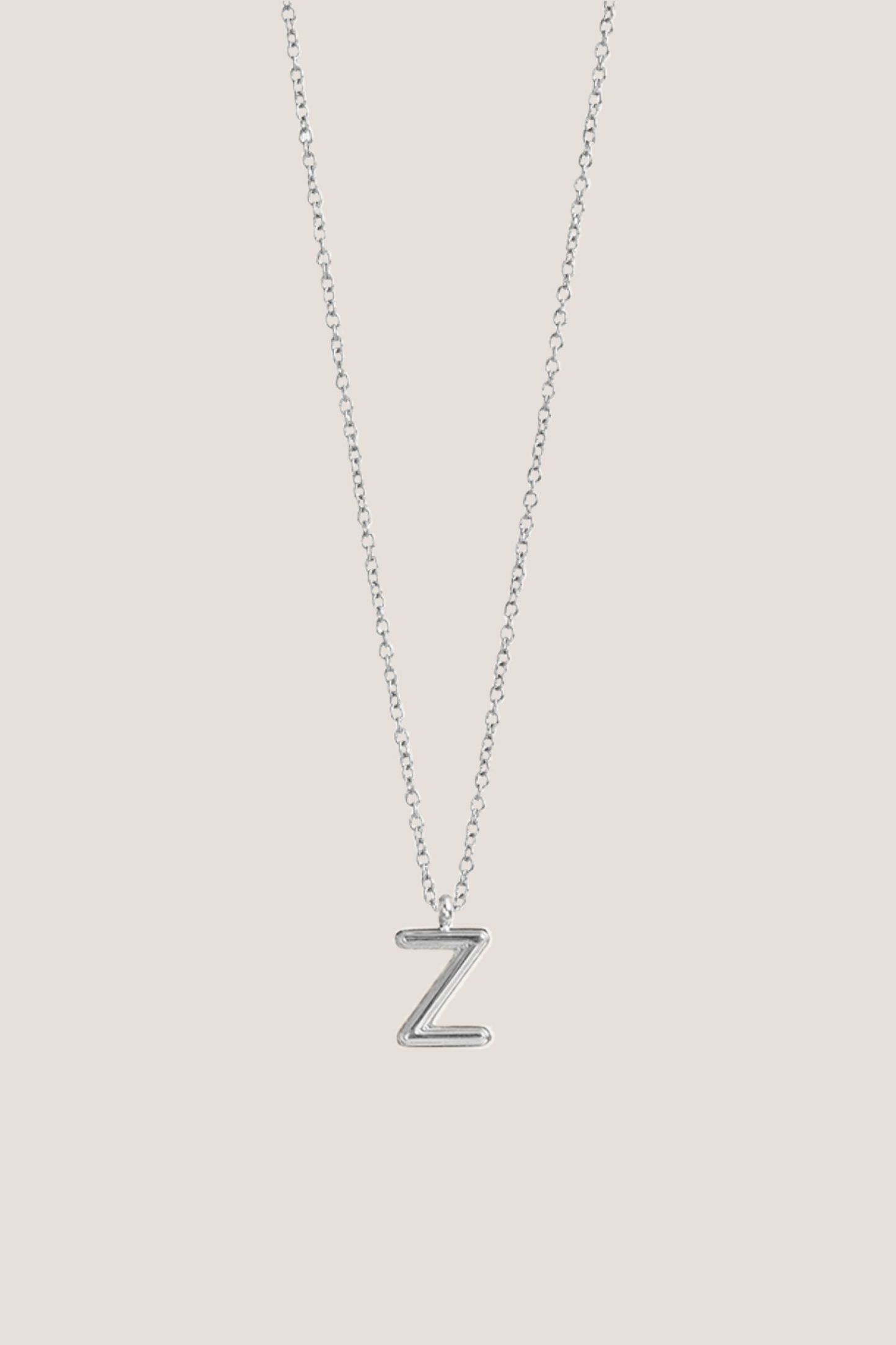 Alphabet Silver Chain Pendant Necklace