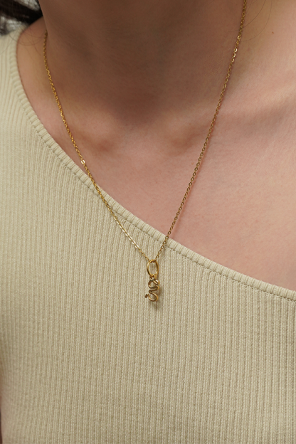 Go With The Slow Charm with Gold Chain Necklace